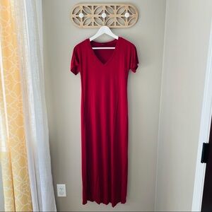 Husk Ary Short Sleeve Maxi Dress Red Sz XS